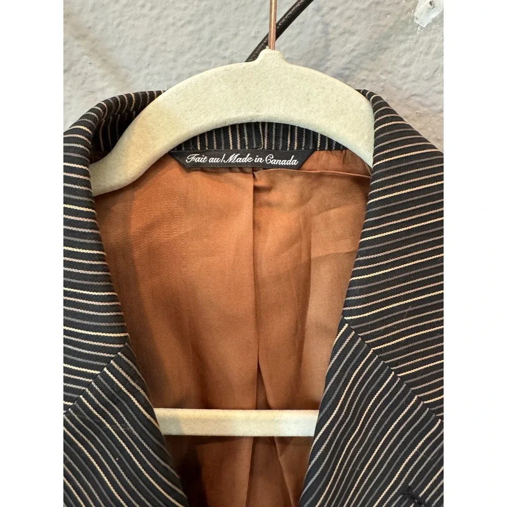Men's Striped Blazer By Jack Victor Prossimo Made In Canada Black And‎ Tan